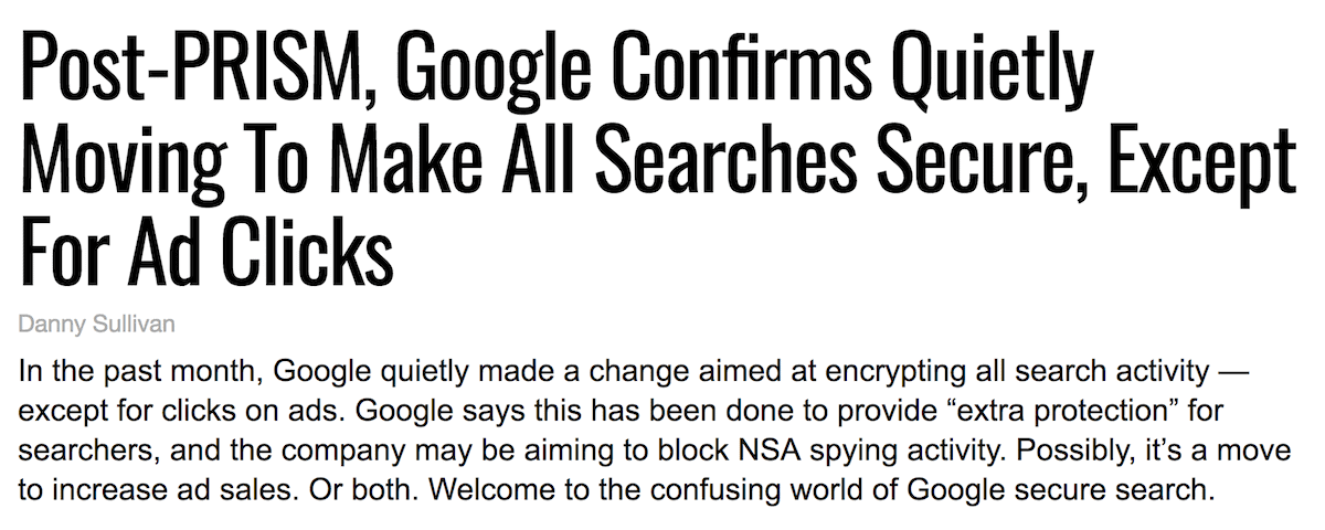 Google move to HTTPS