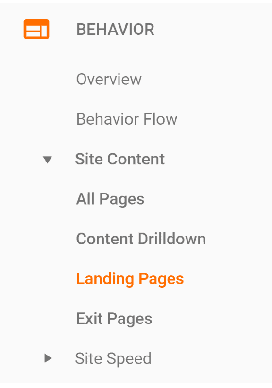 Google Analytics Landing Pages