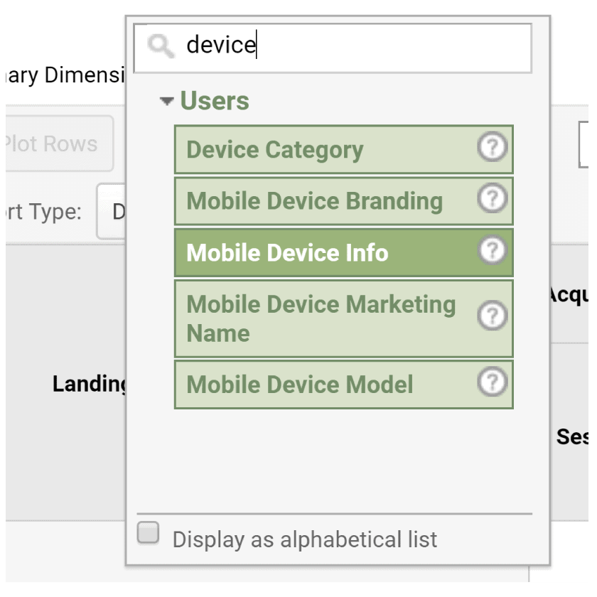 Google Analytics Device Category