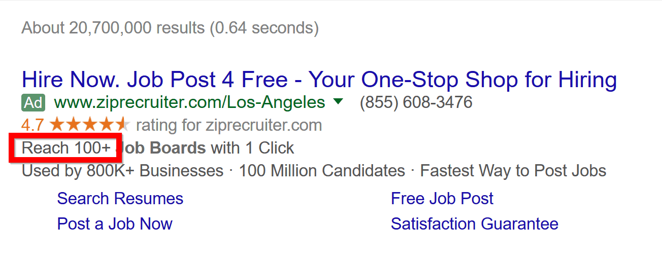 adwords with a number