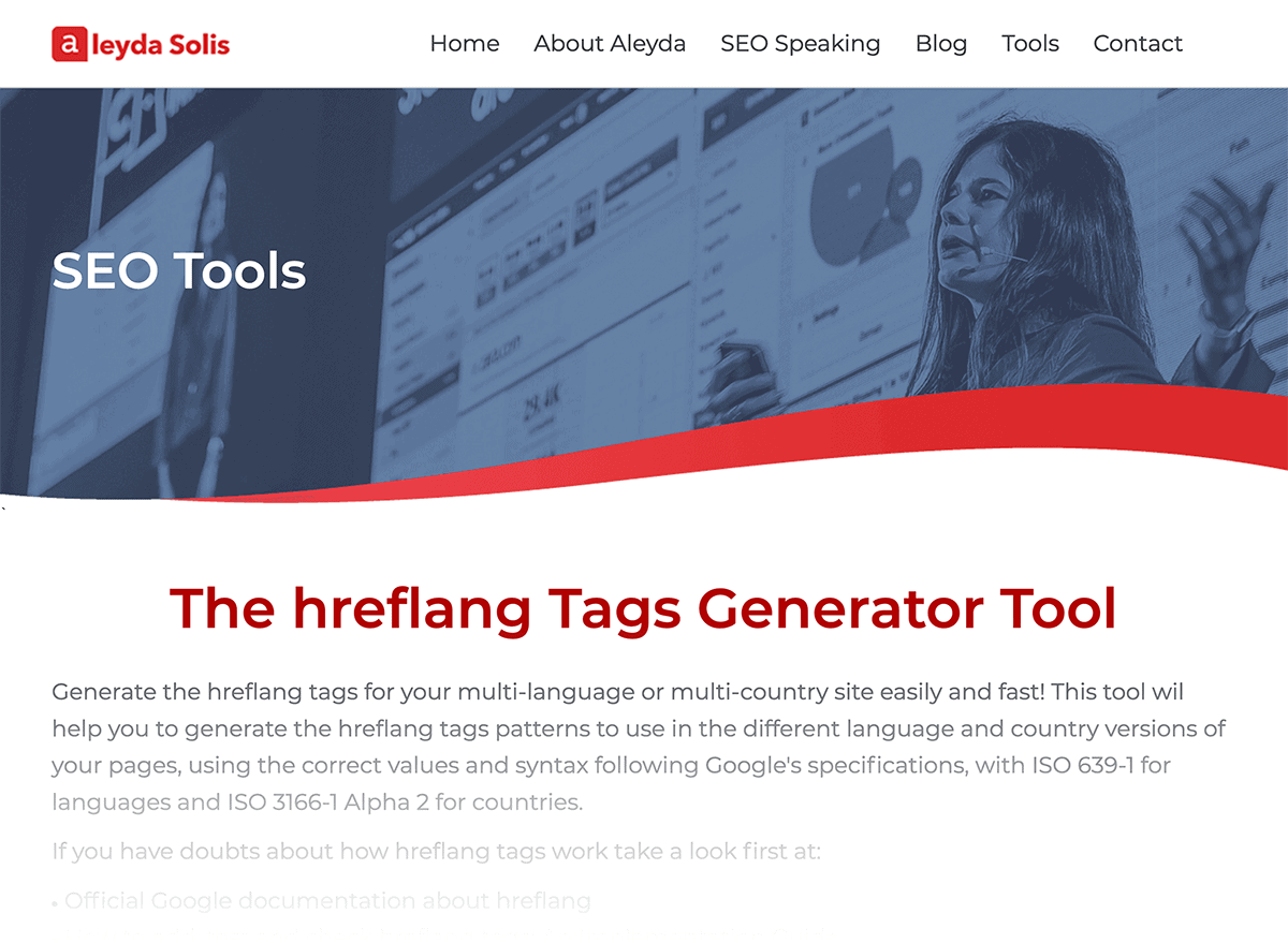 Aleyda Solis – Hreflang generator tool