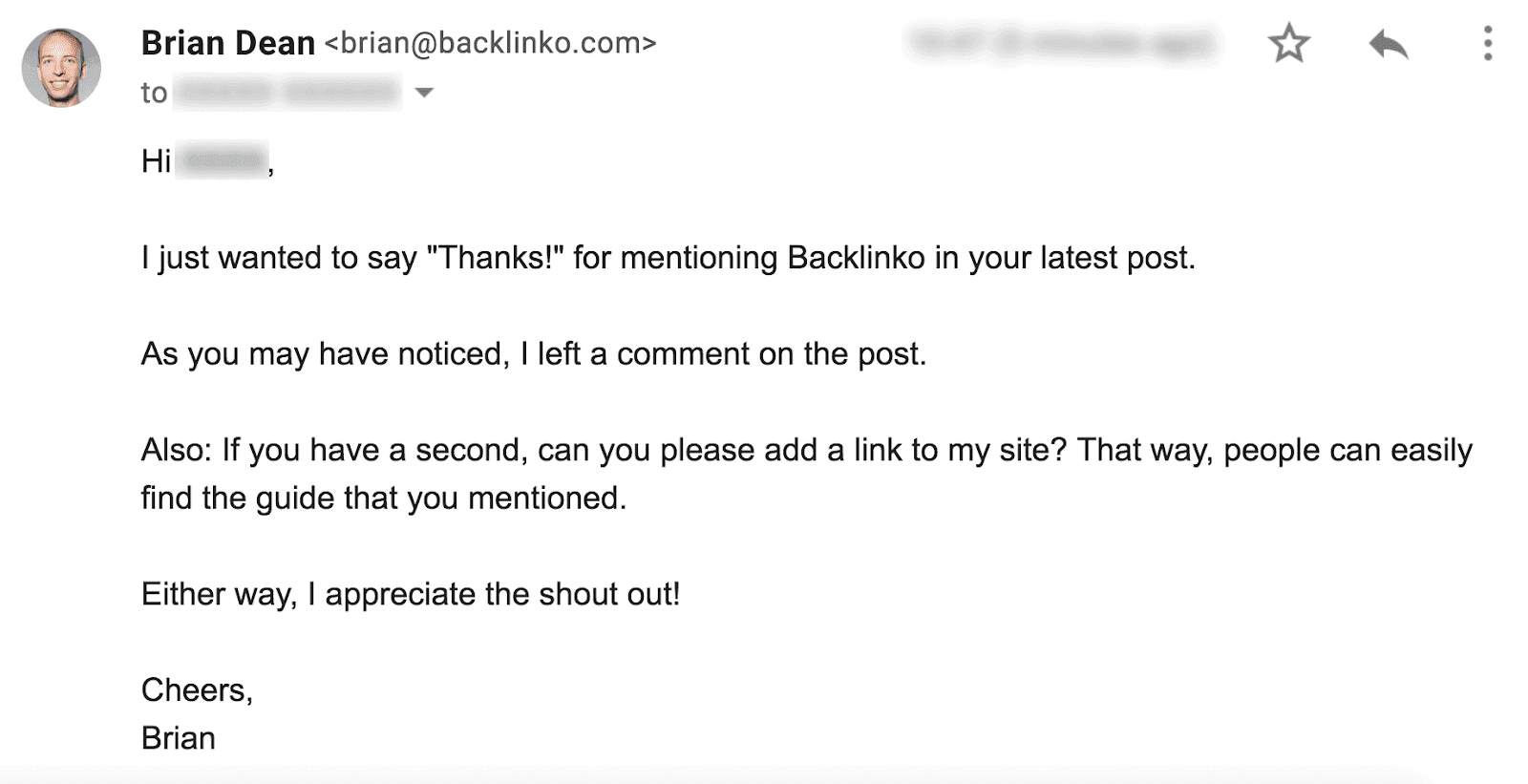 Asking for a backlink