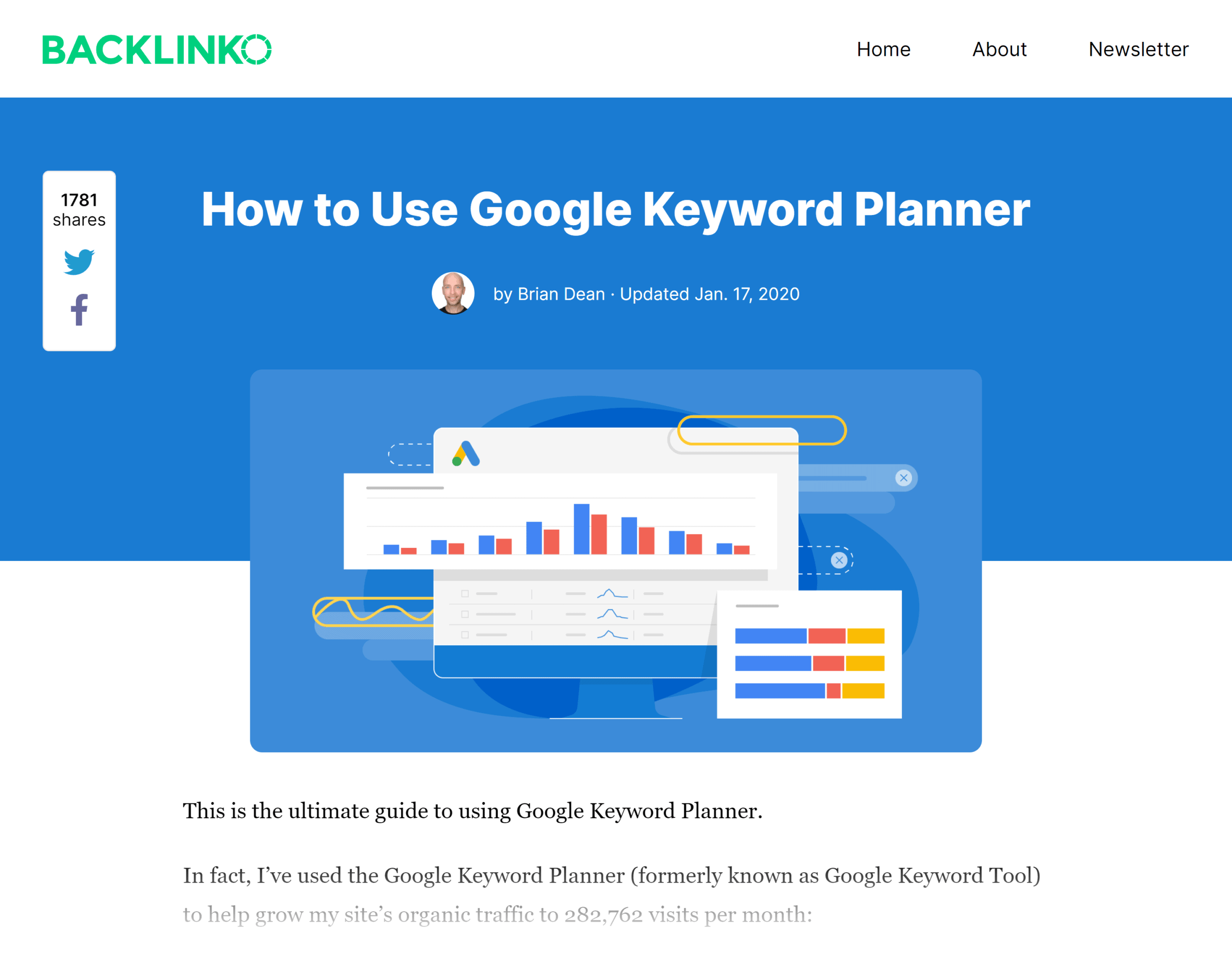 Backlinko – Google keyword planner