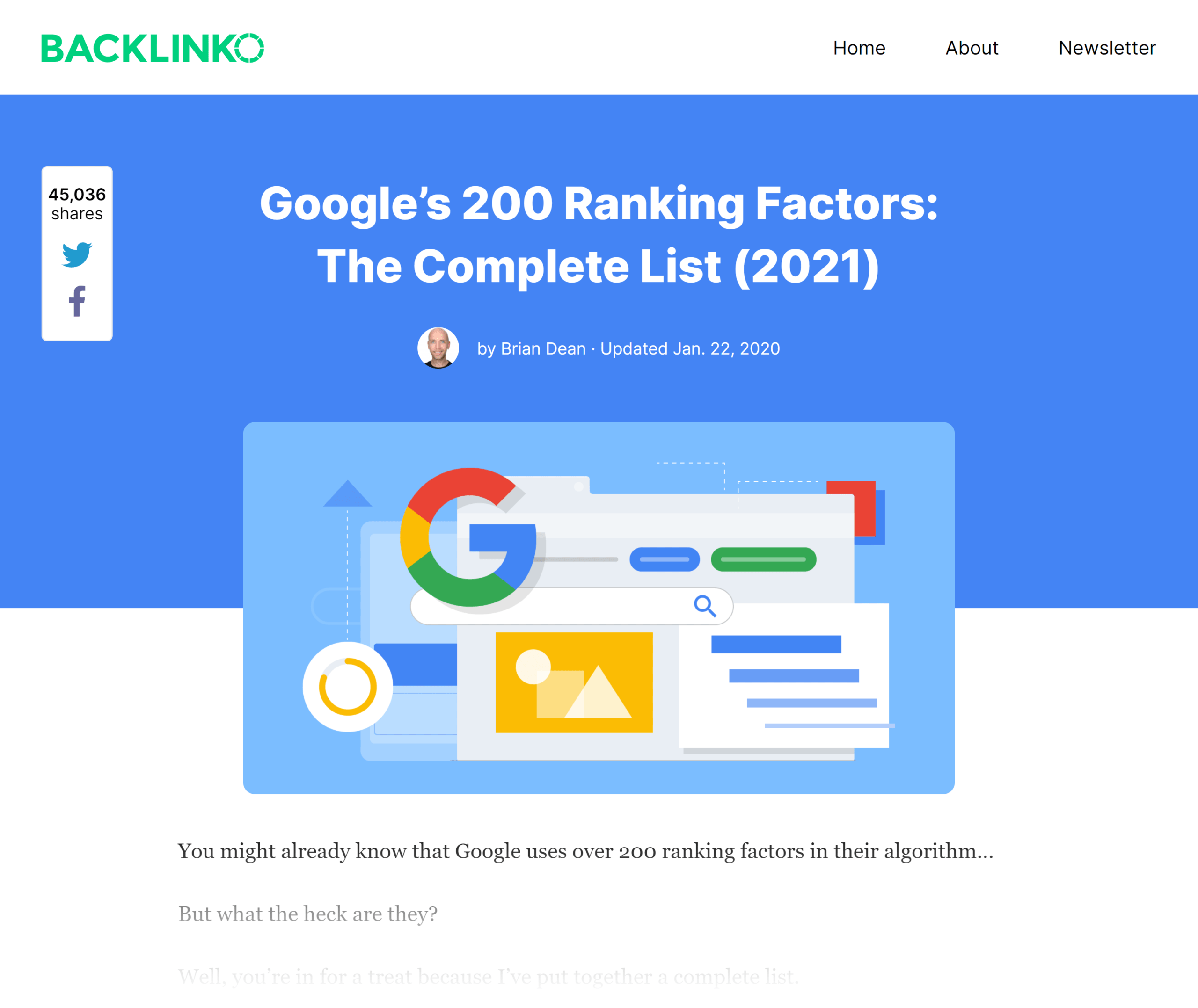 Backlinko – Google ranking factors