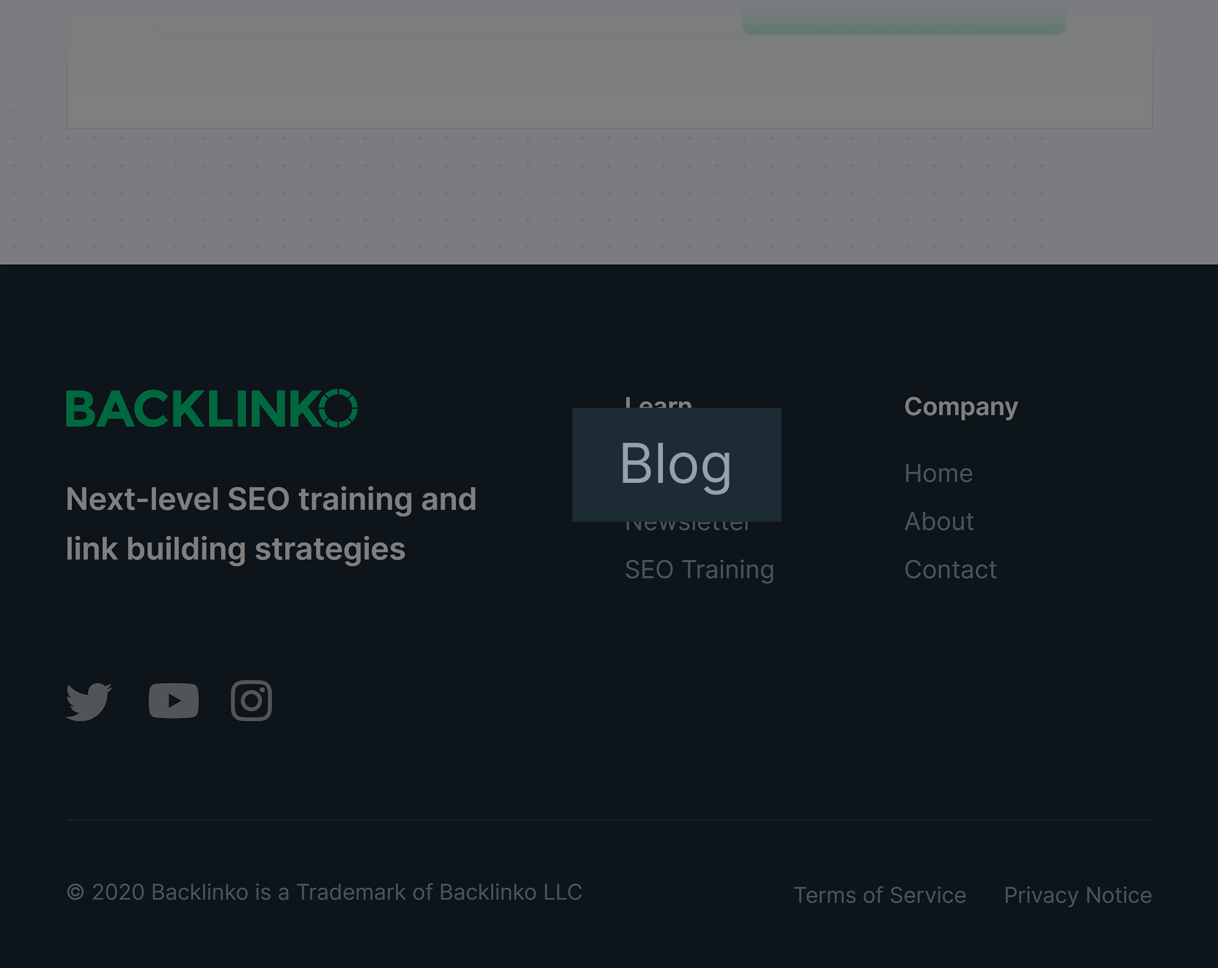 Backlinko – Homepage Blog Link