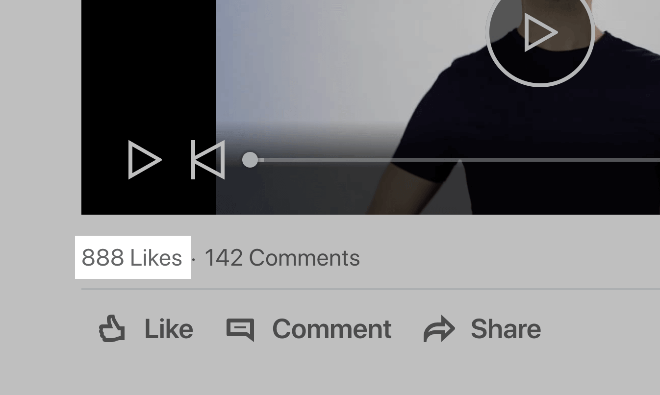 Backlinko LinkedIn video – Likes
