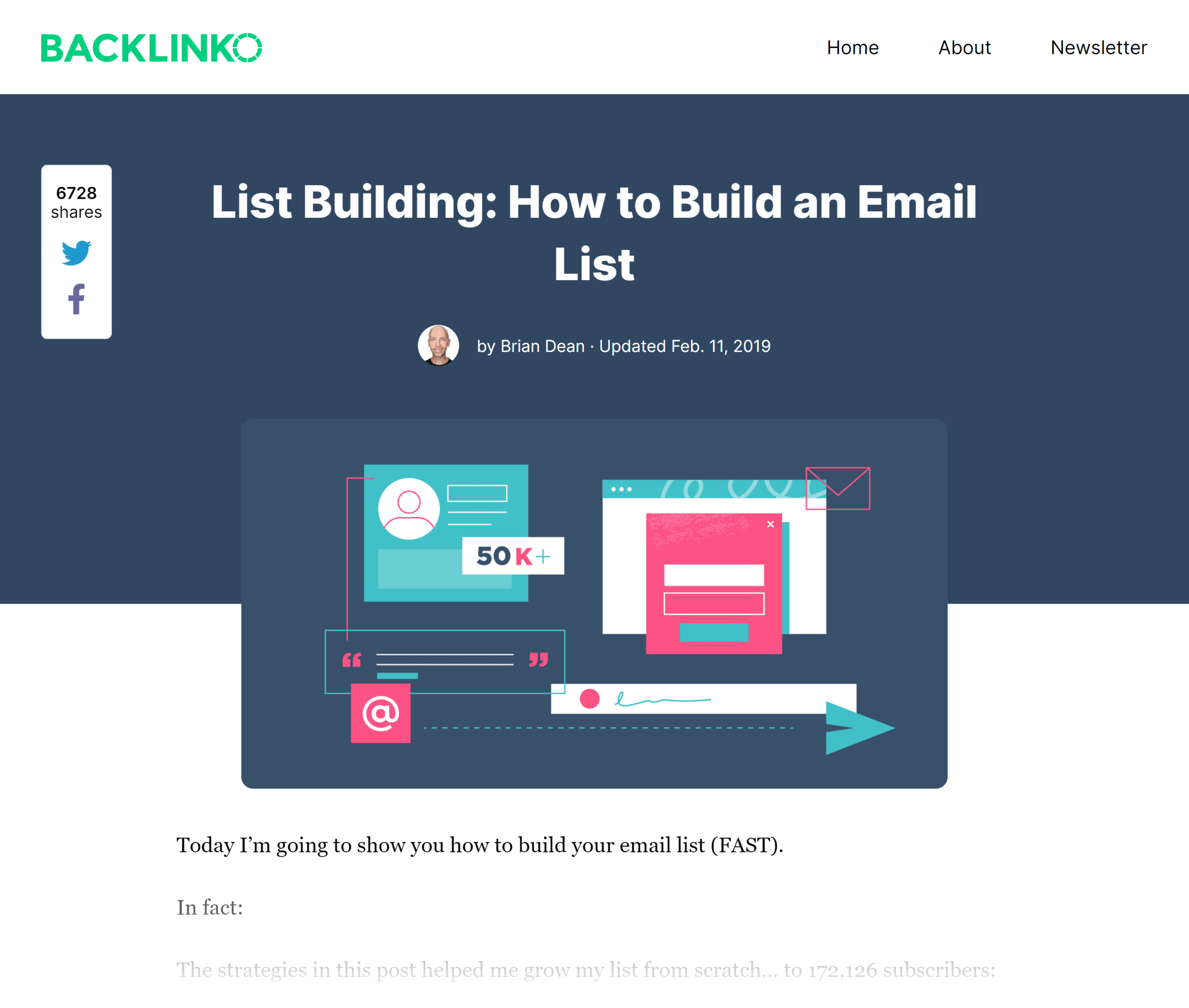 Backlinko – List building post