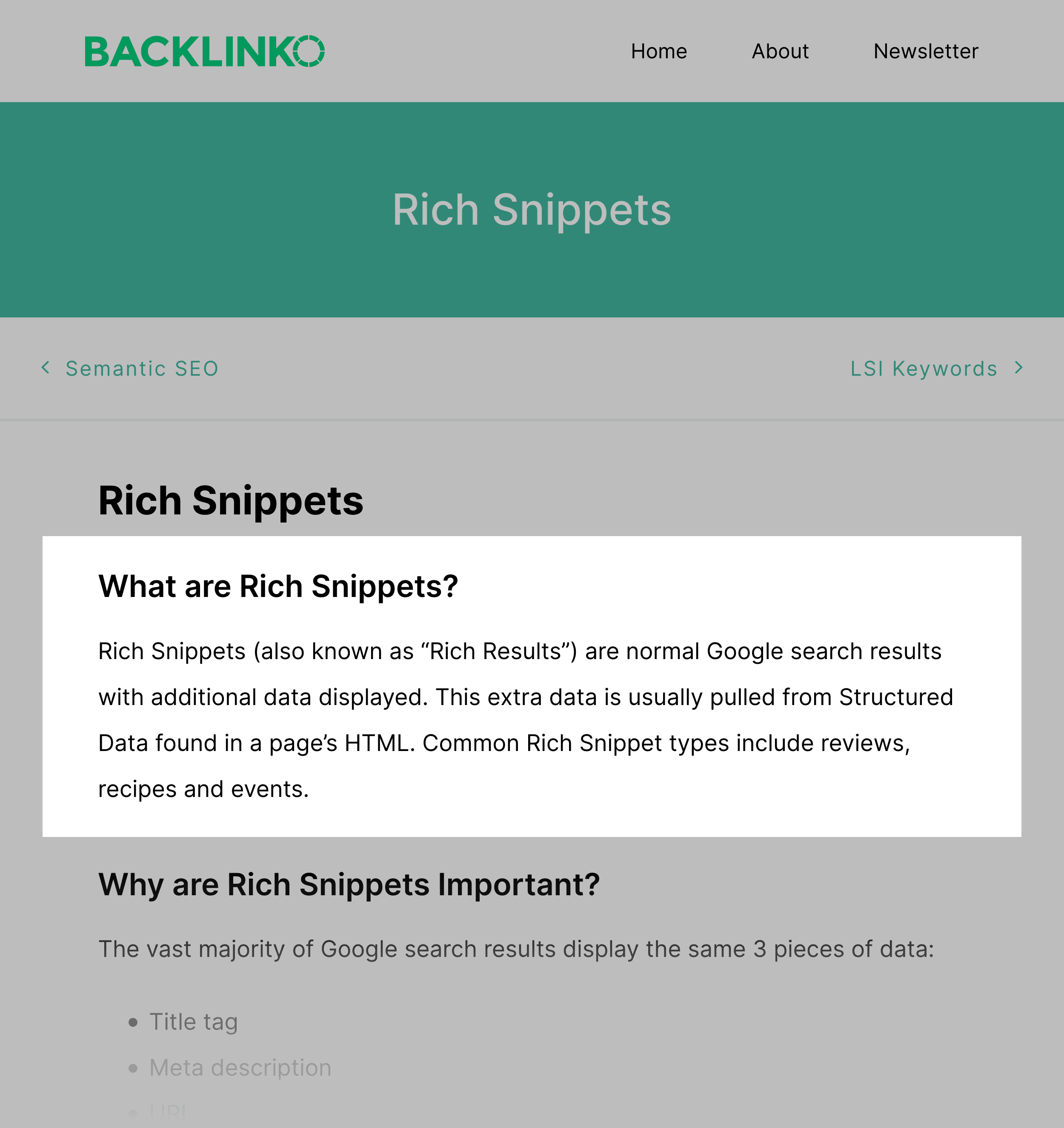 Backlinko – Rich Snippets