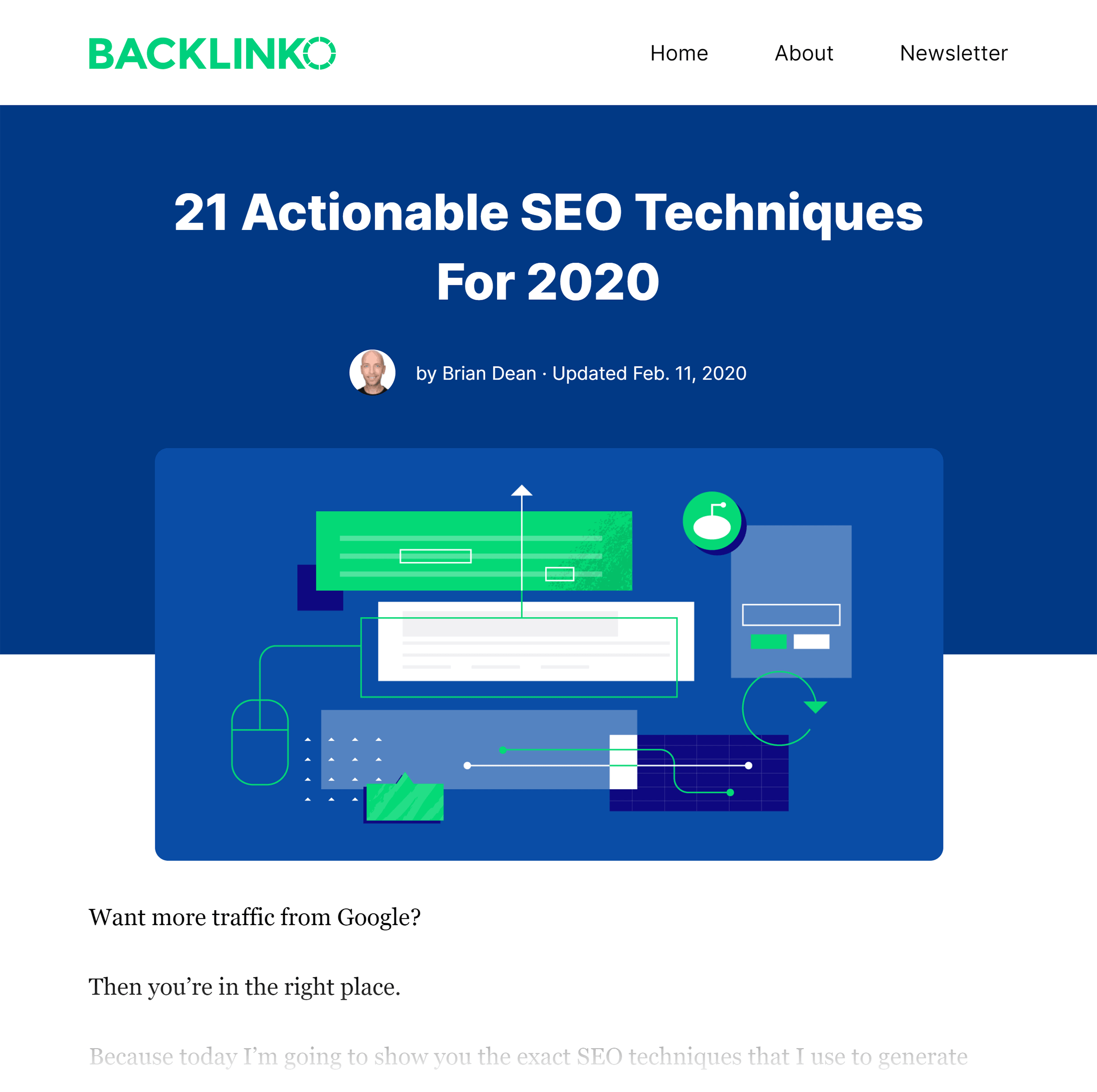 Backlinko SEO Techniques Post