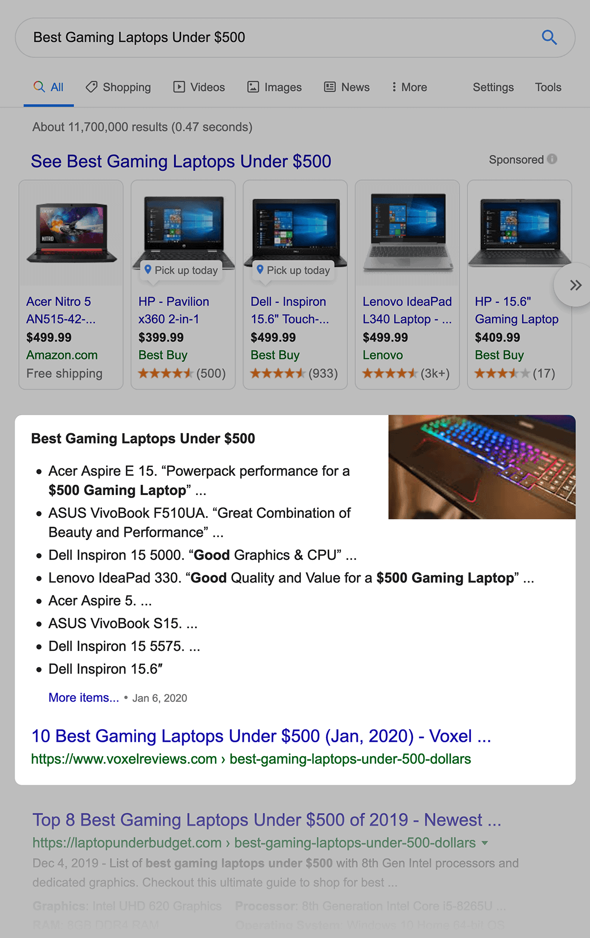 Best gaming laptops – Featured Snippet