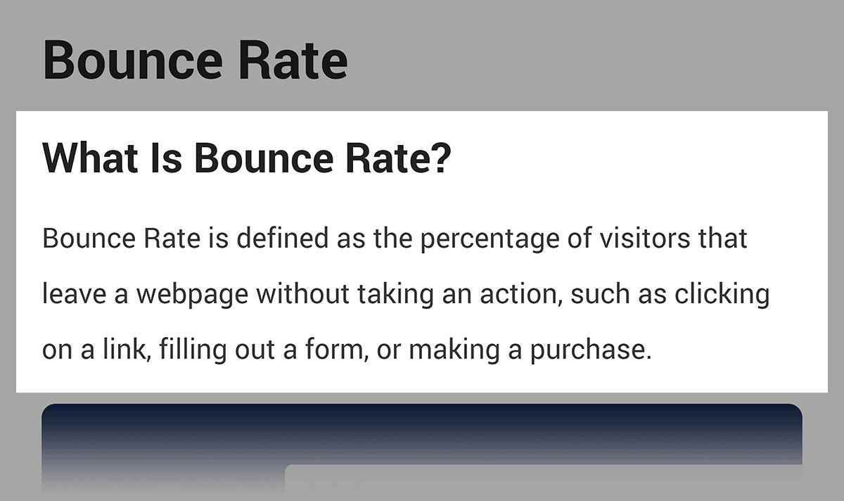 Bounce Rate definition in Backlinko post
