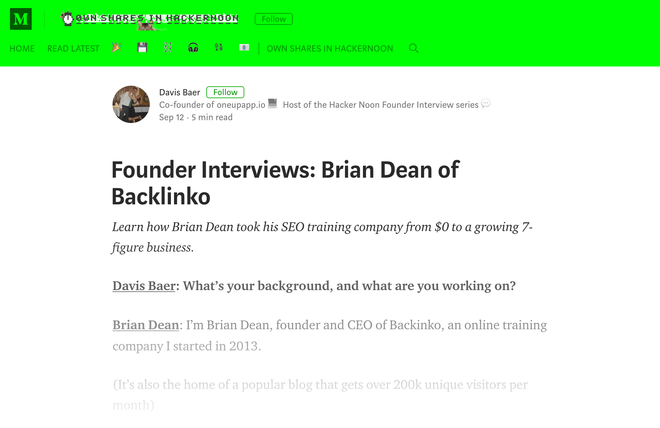 Brian text interview with link