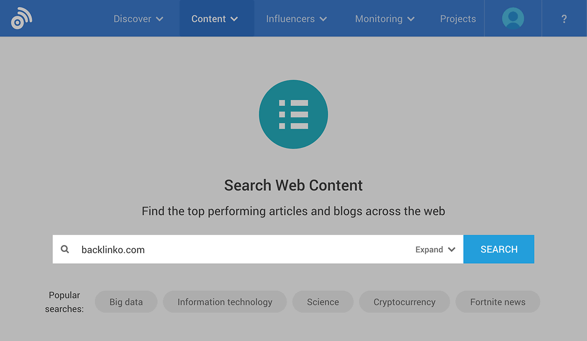 BuzzSumo – Search web content