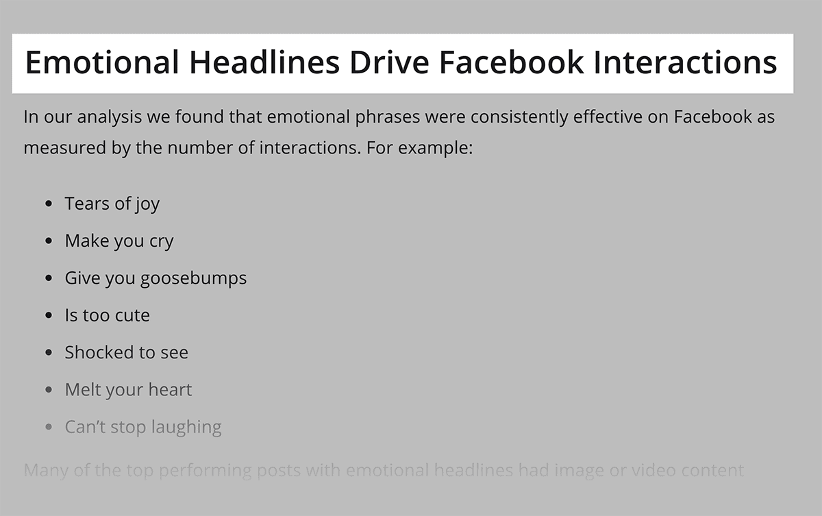 BuzzSumo study found correlation between emotional headlines and engagement