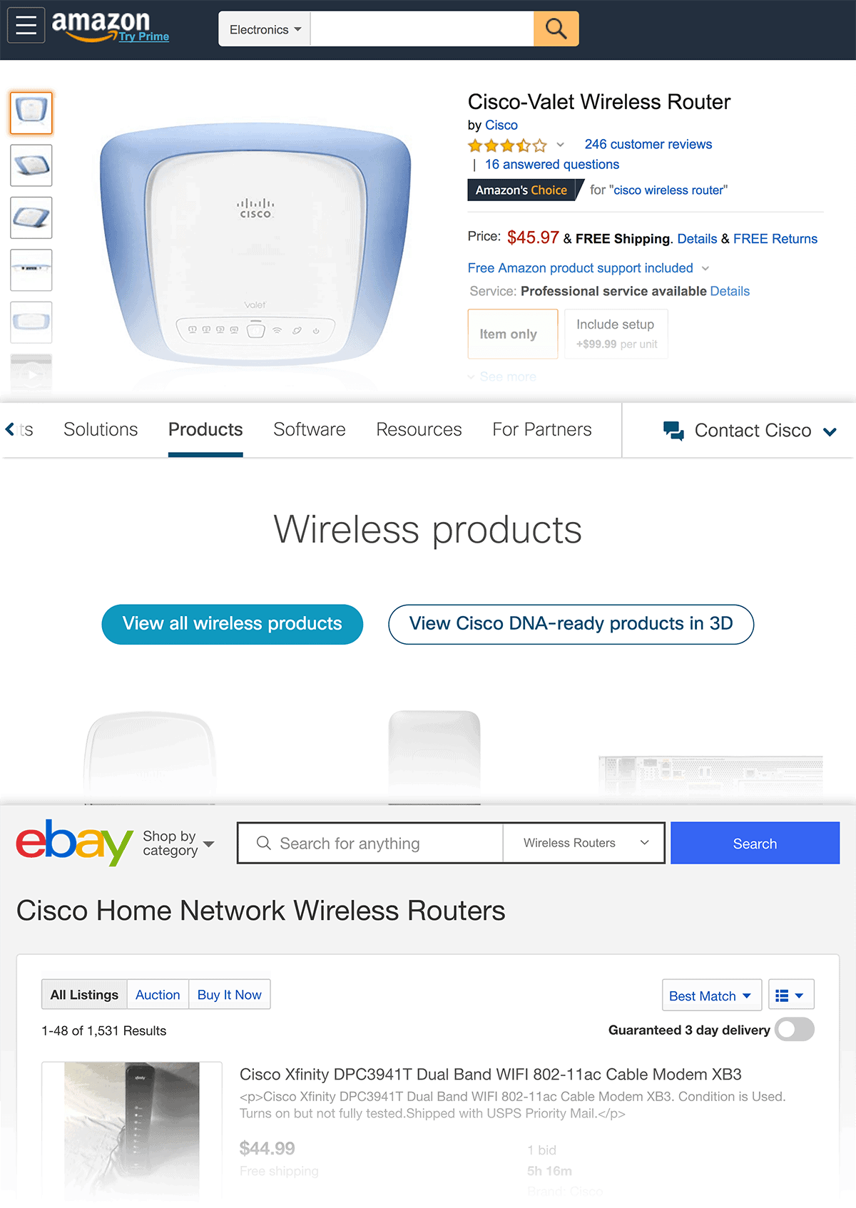 "cisco wifi router" ecommerce pages