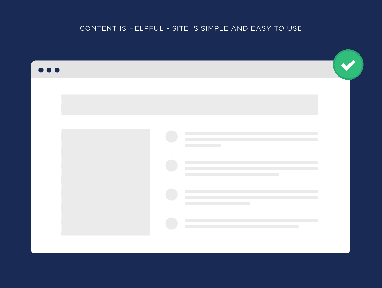 Content is helpful – Site is simple and easy to use