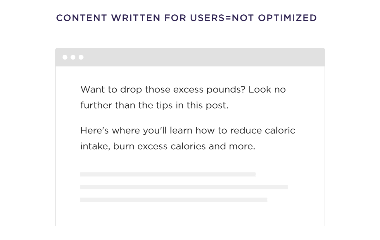 Content Written For Users And Not Optimized