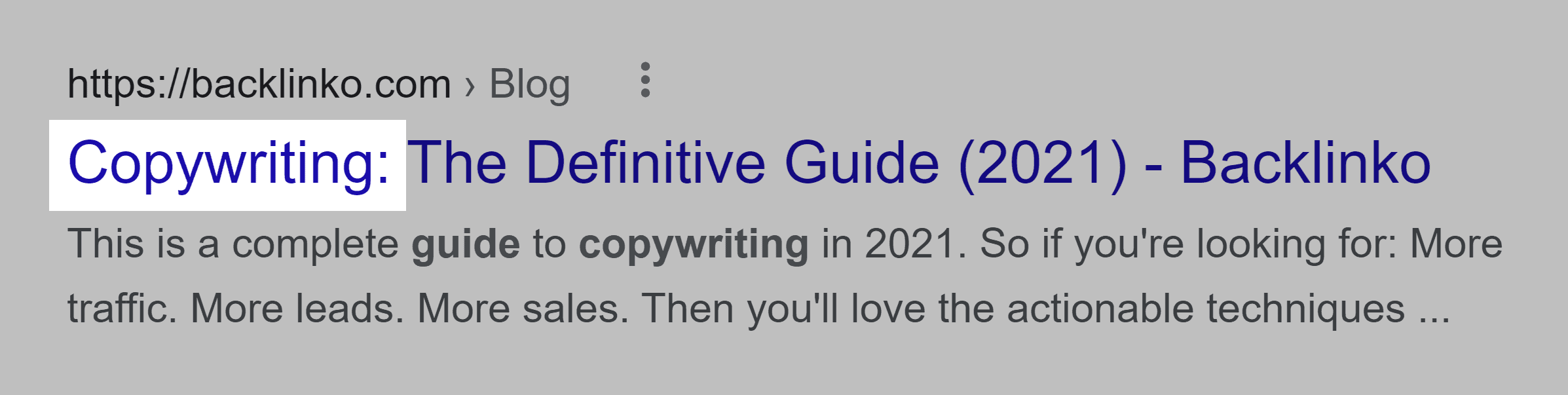 Copywriting guide – Keyword in title