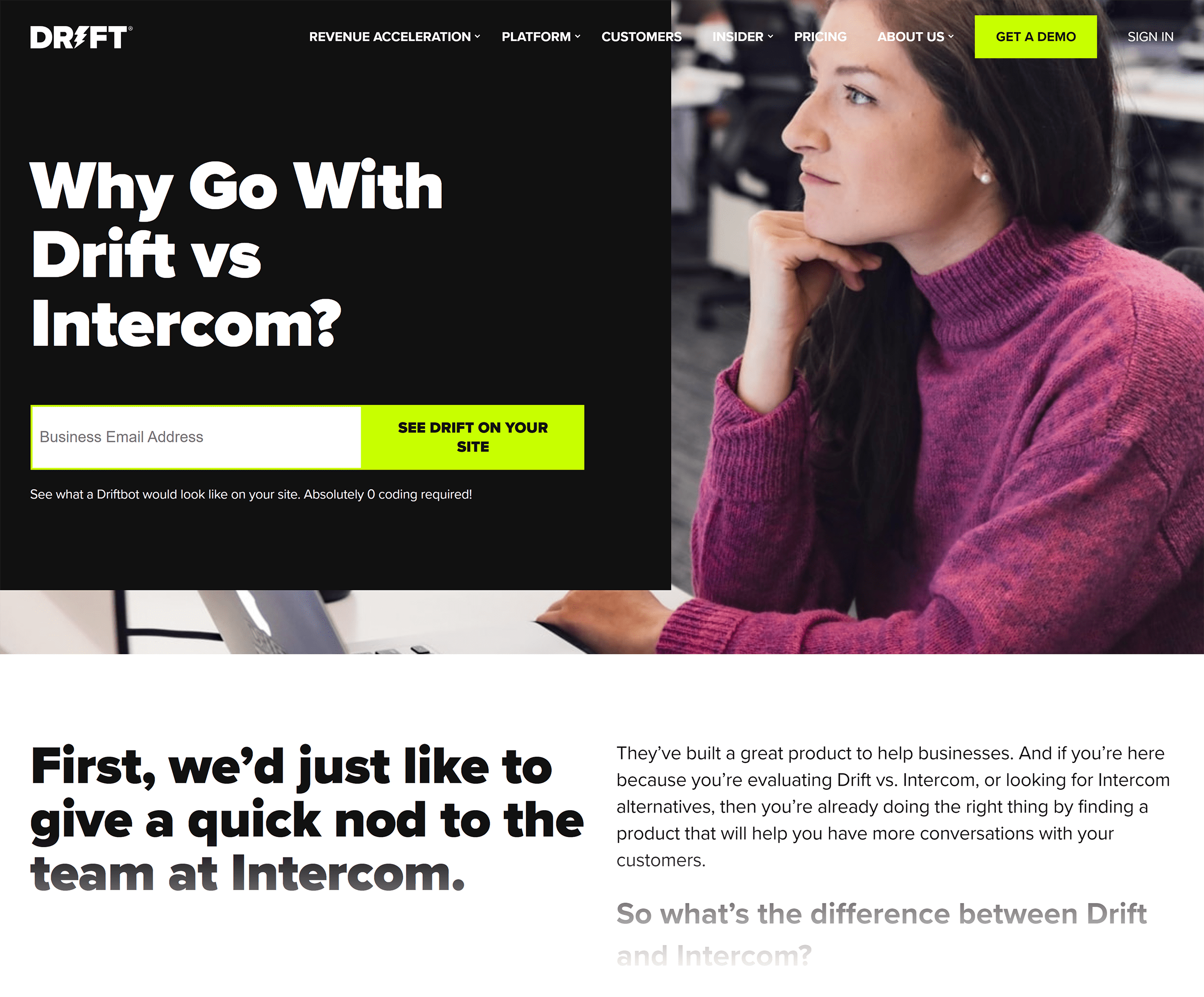 Drift – Drift vs Intercom post
