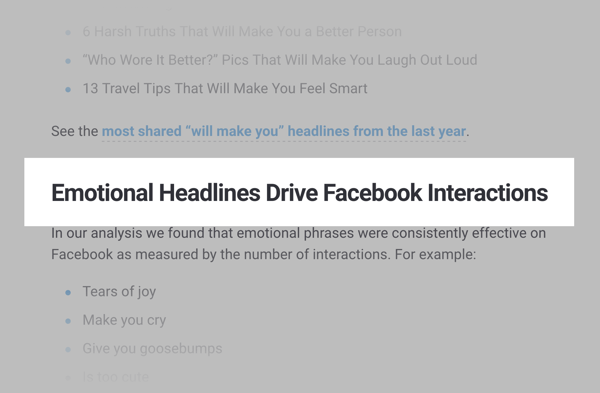 Emotional Headlines Drive Facebook Interactions