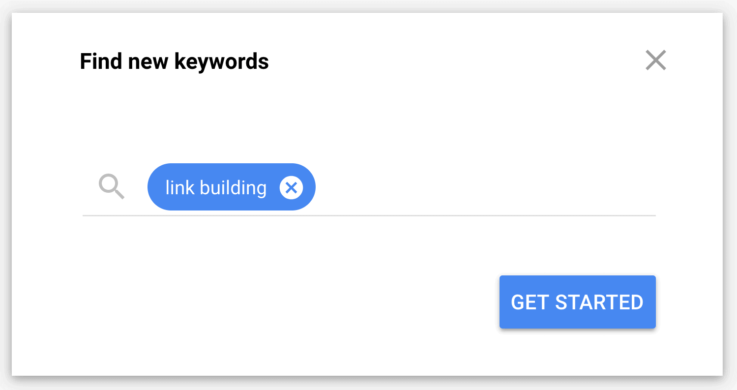Enter keyword into the "Find new keywords" field