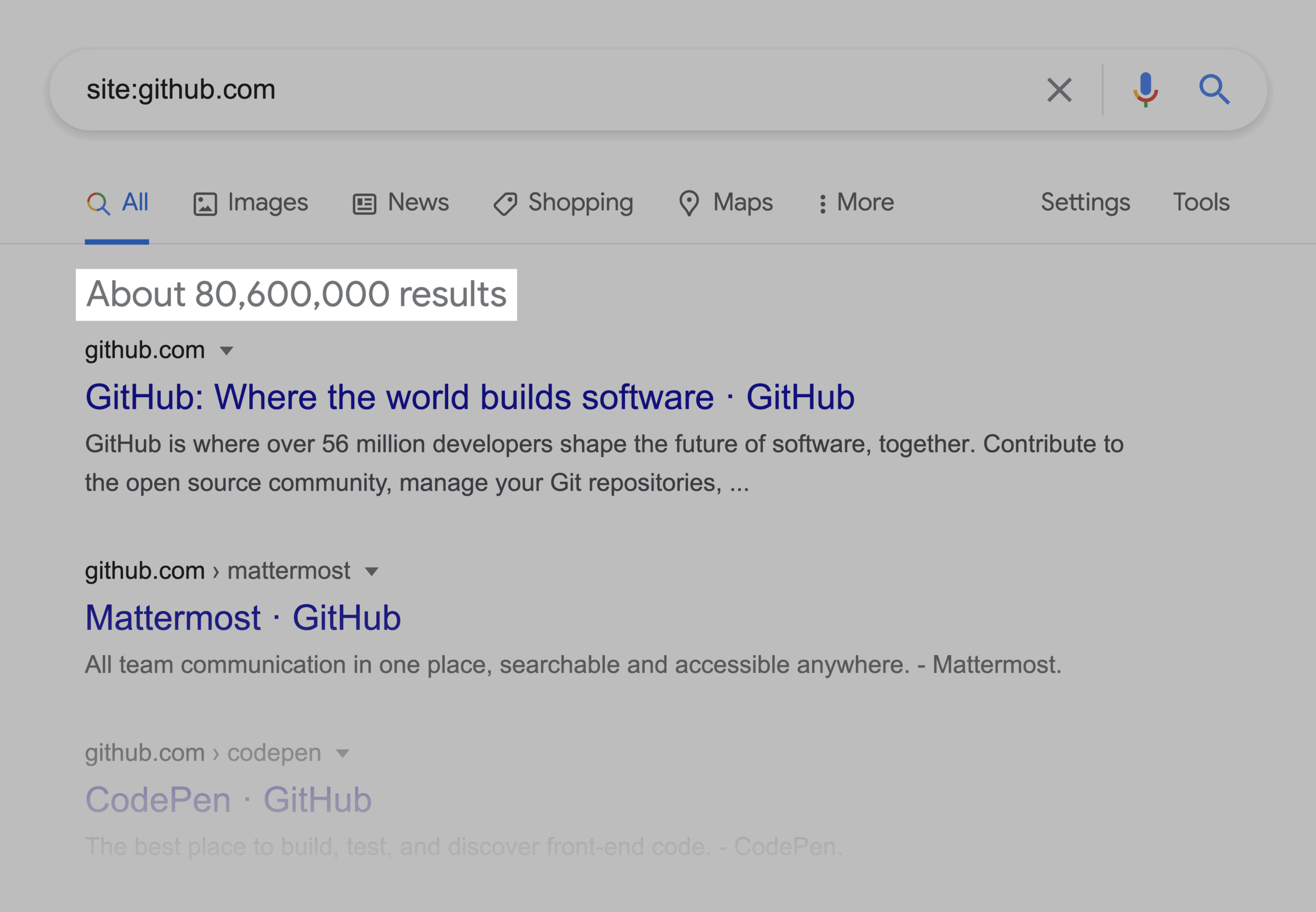 Github 80 Million Pages Indexed In Google