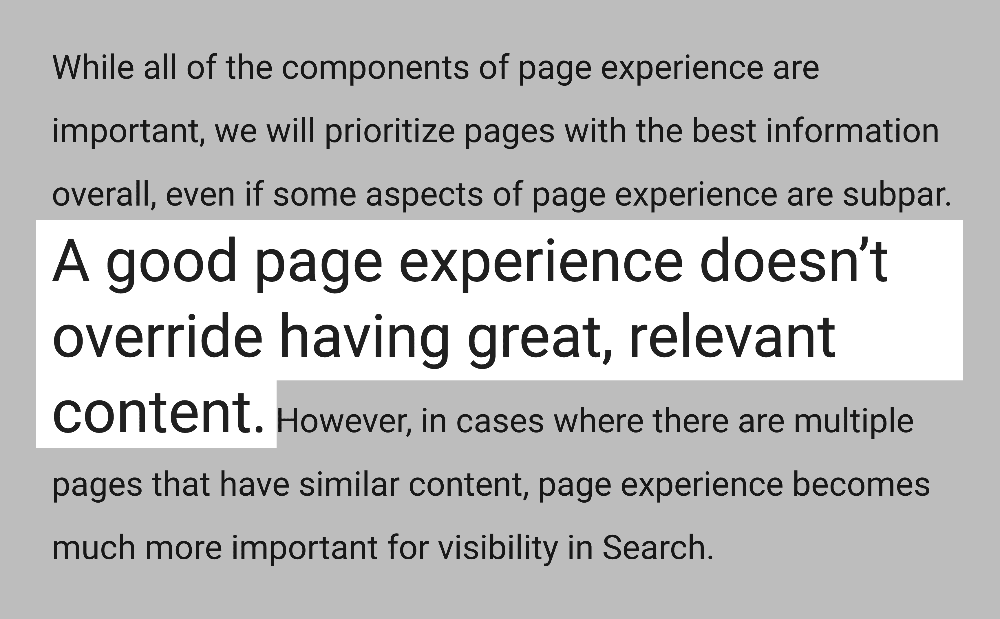 Google on page experience as a ranking factor