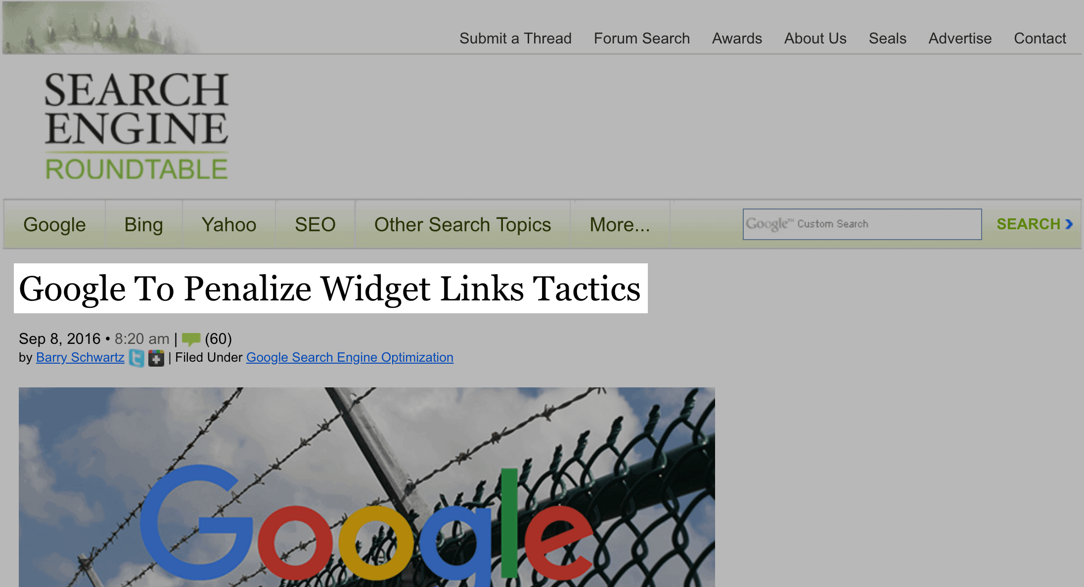 Google penalizes widget link tactics
