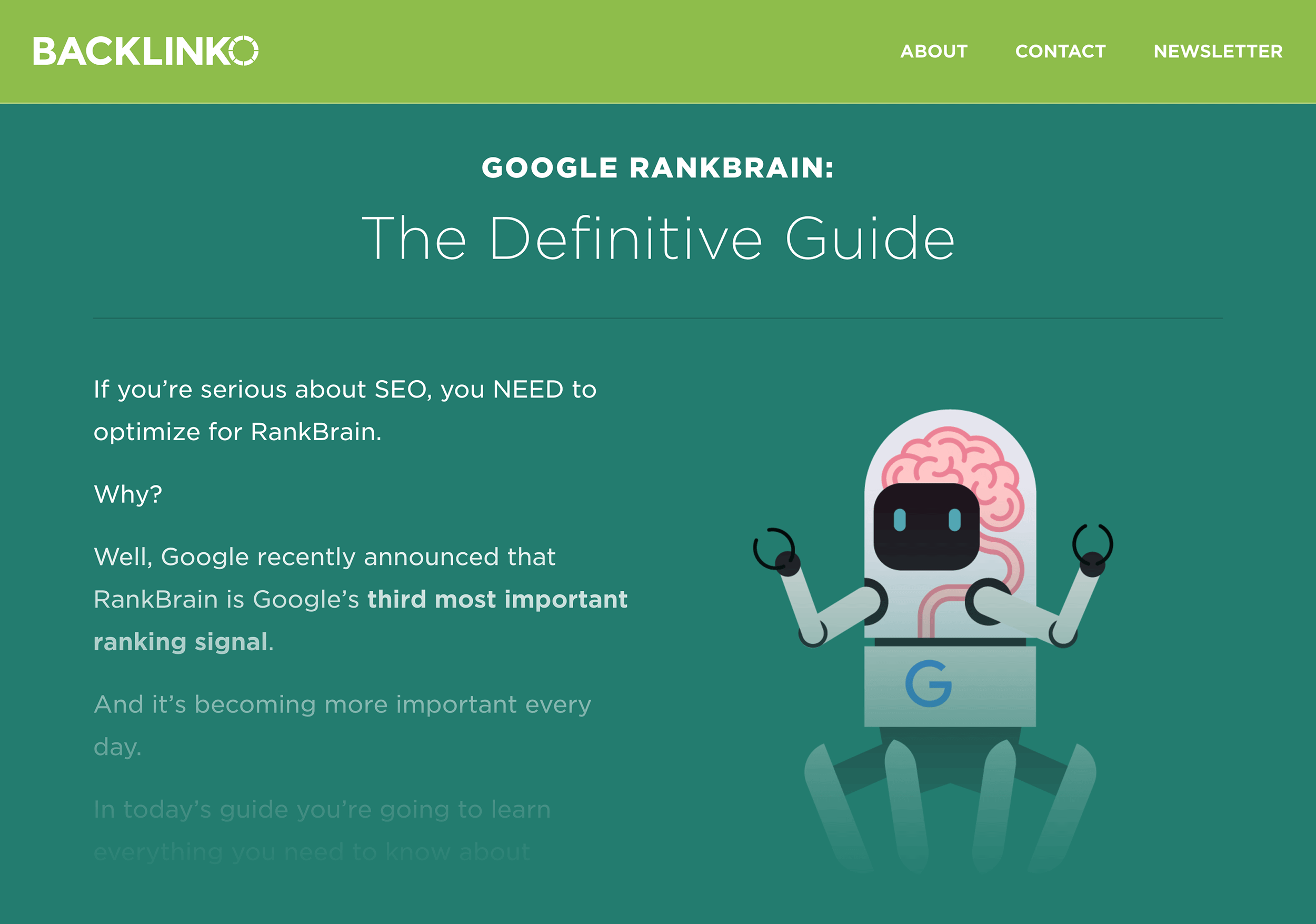 Google RankBrain SEO post