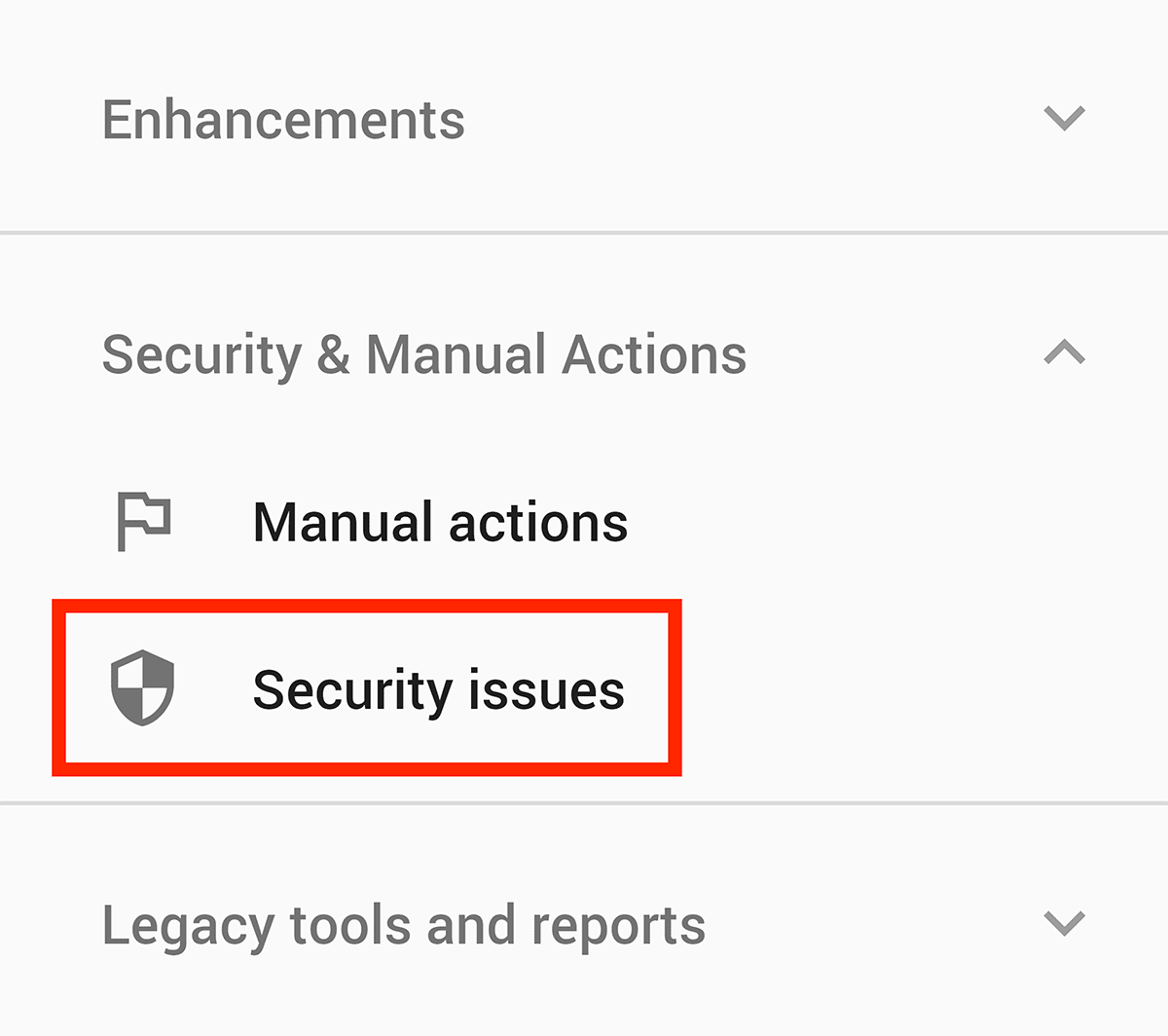 Google Search Console – Security issues