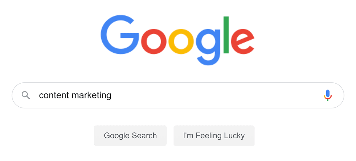 Google search – "content marketing"