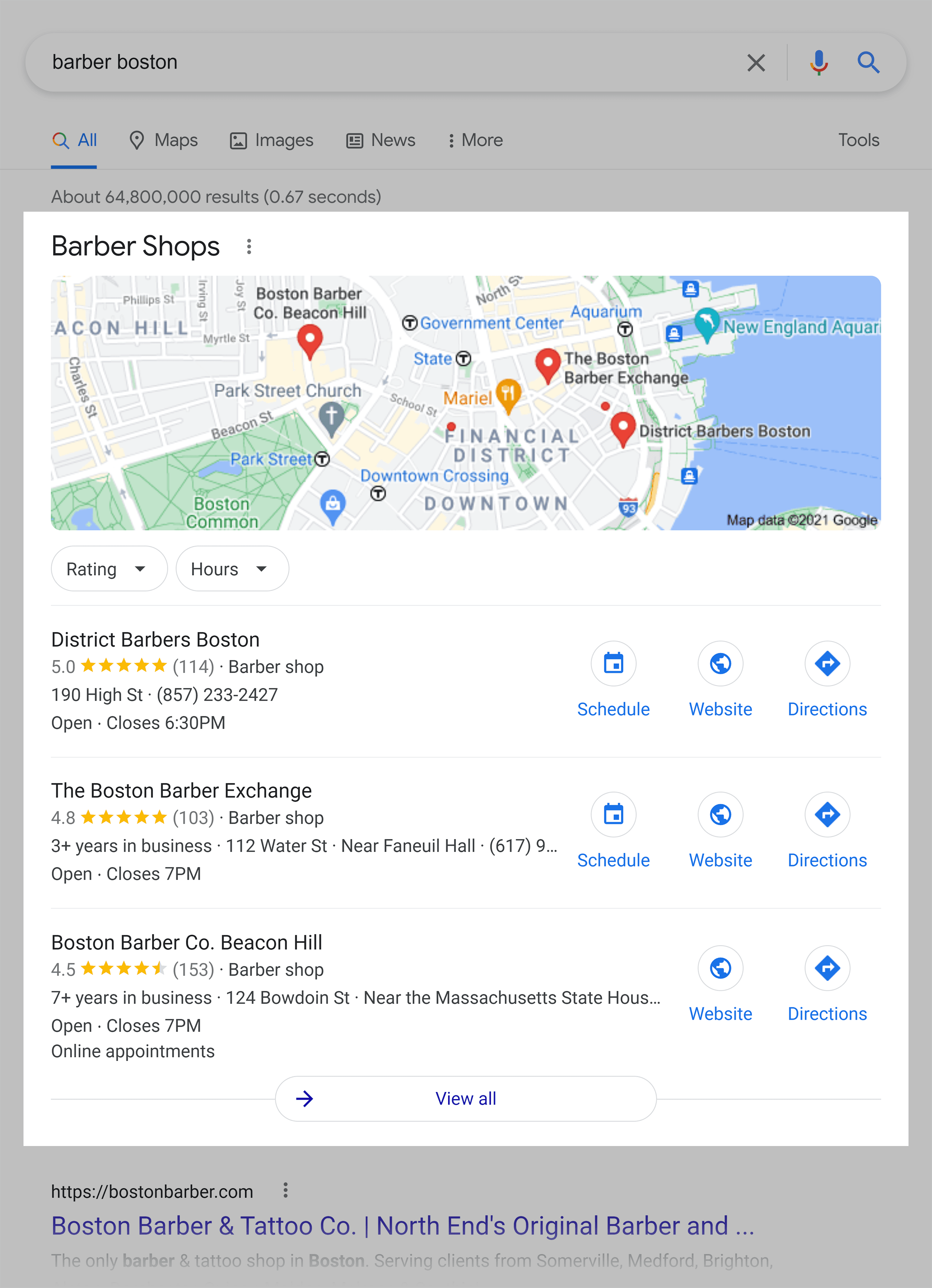 Google SERP – Map pack