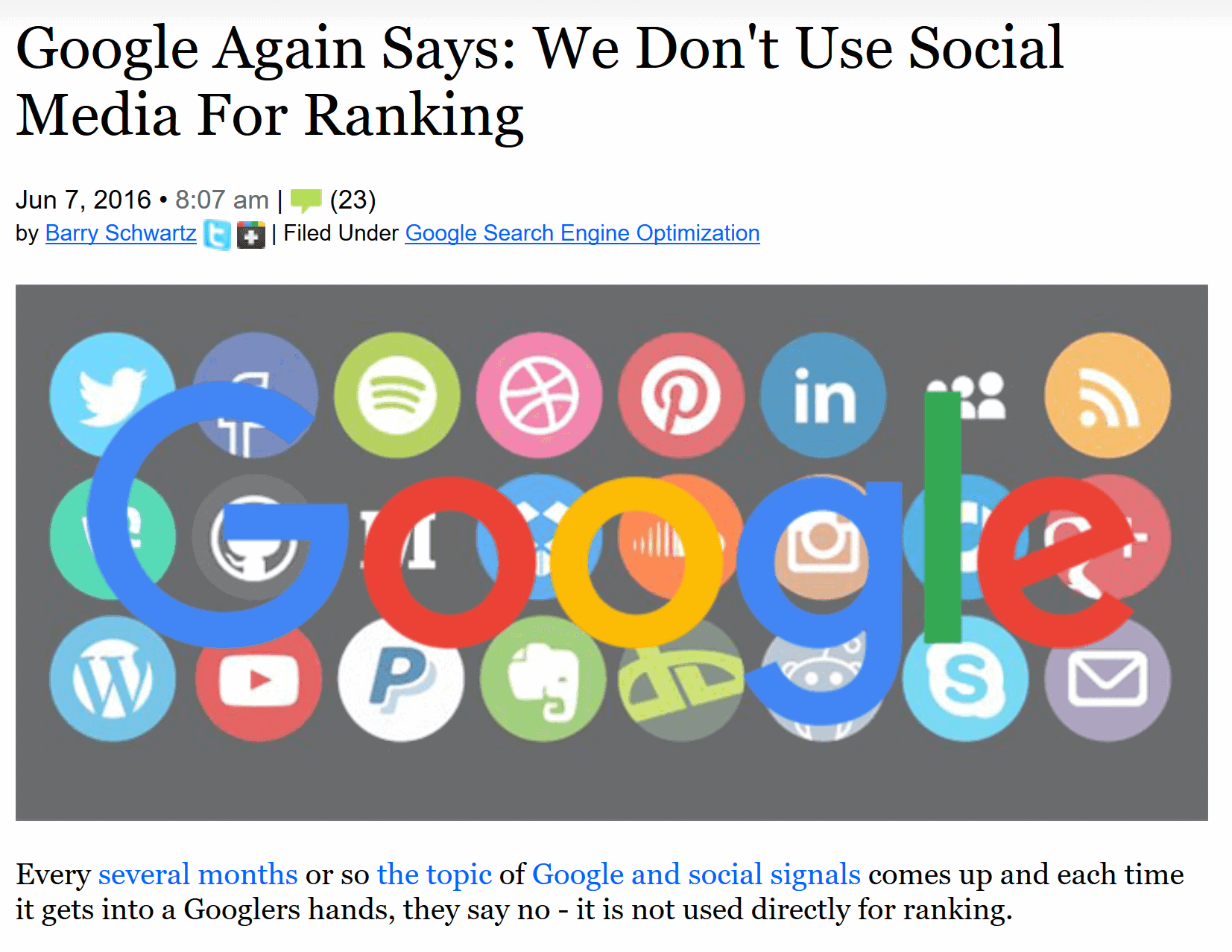 google social signals SEO
