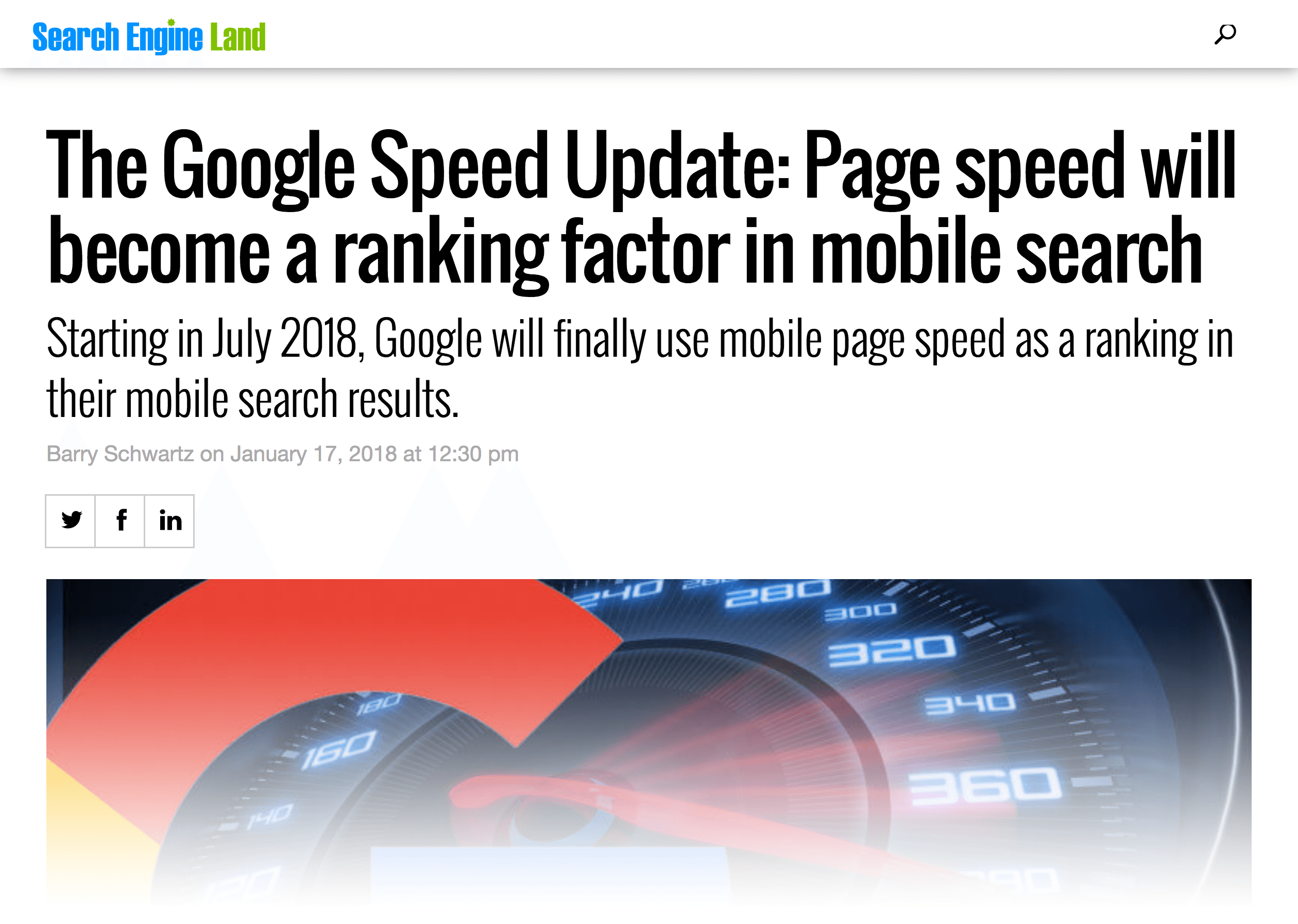 Google speed update