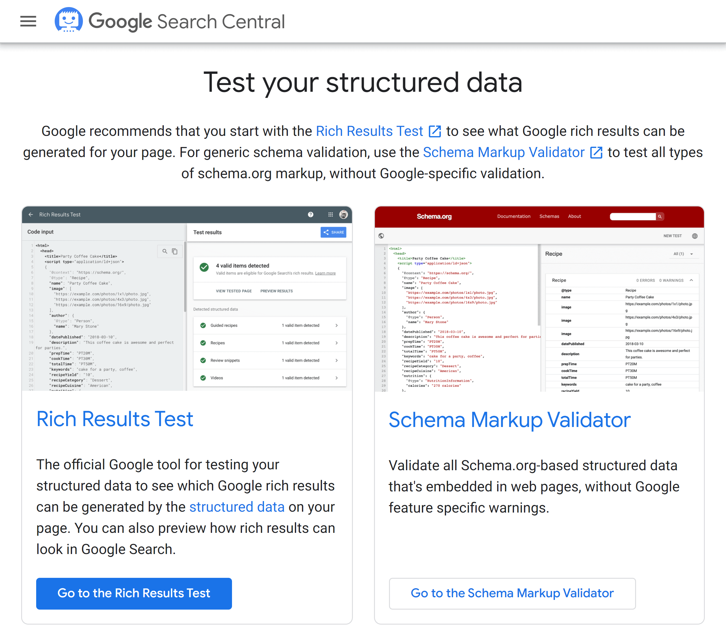 Google structured data