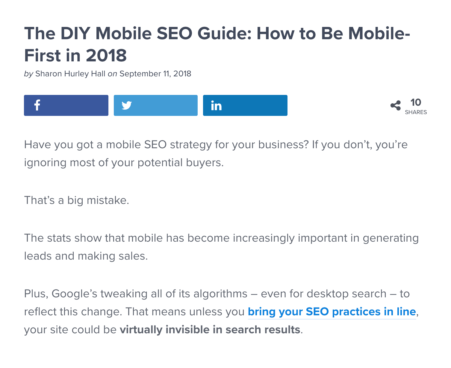 Importance of Mobile SEO result
