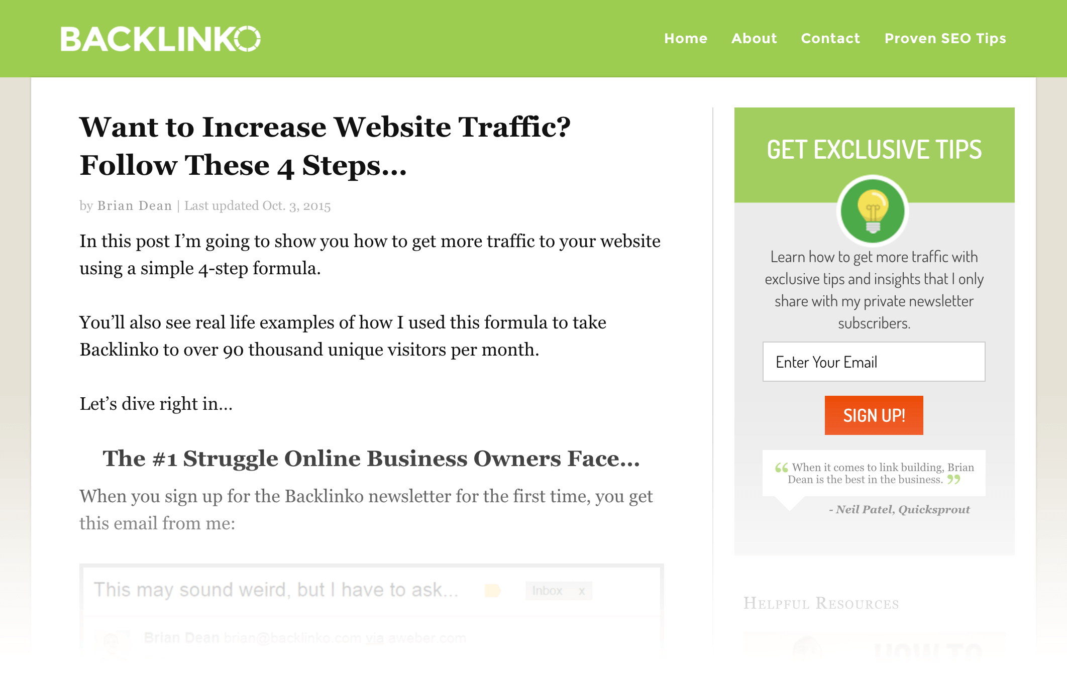 Increase Website Traffic post – Older