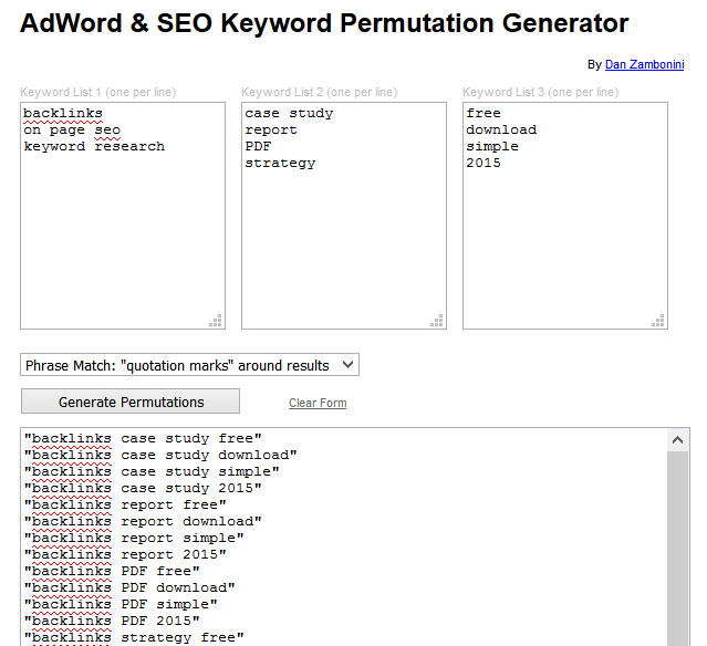 keyword permutation tool