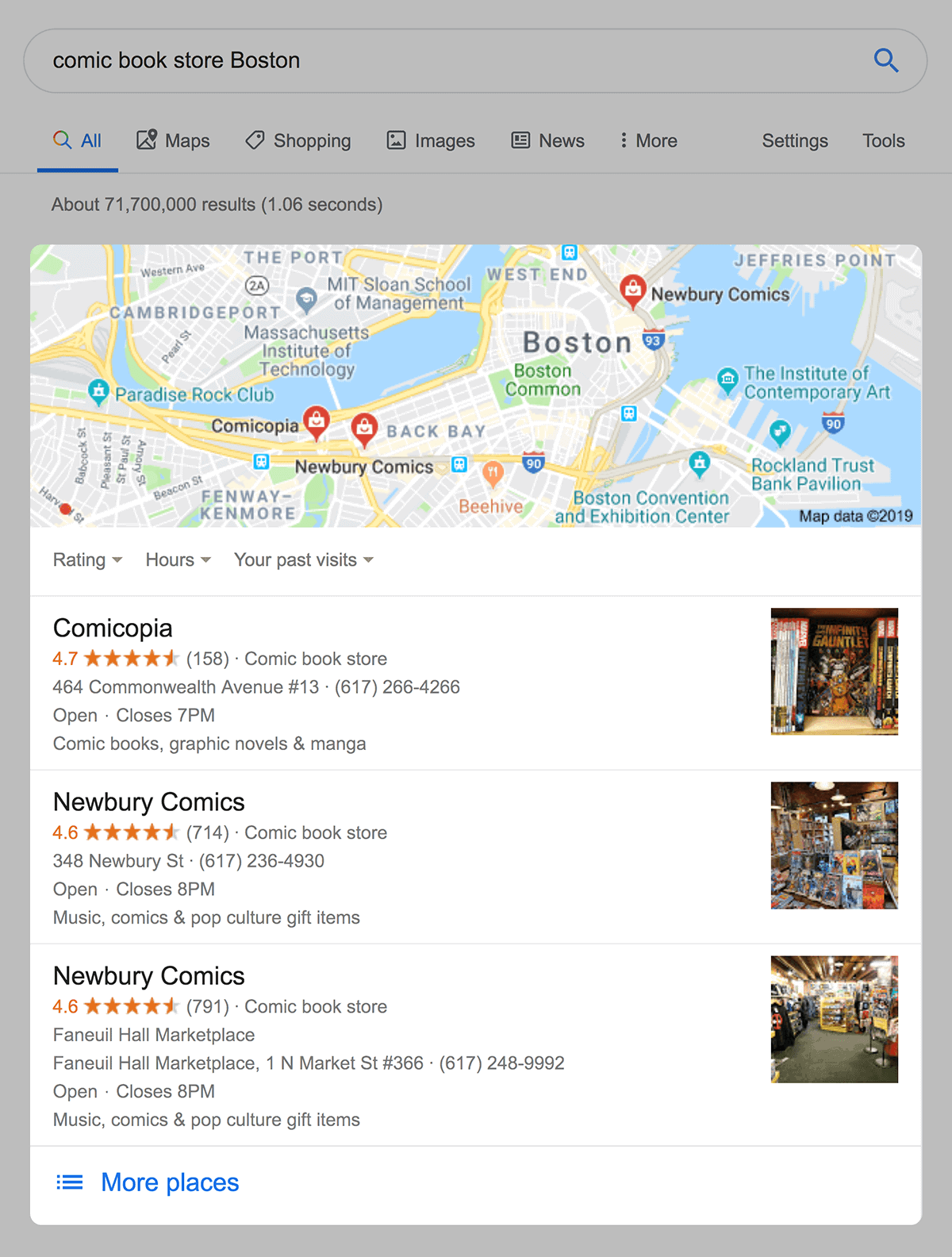 Local Pack SERP example