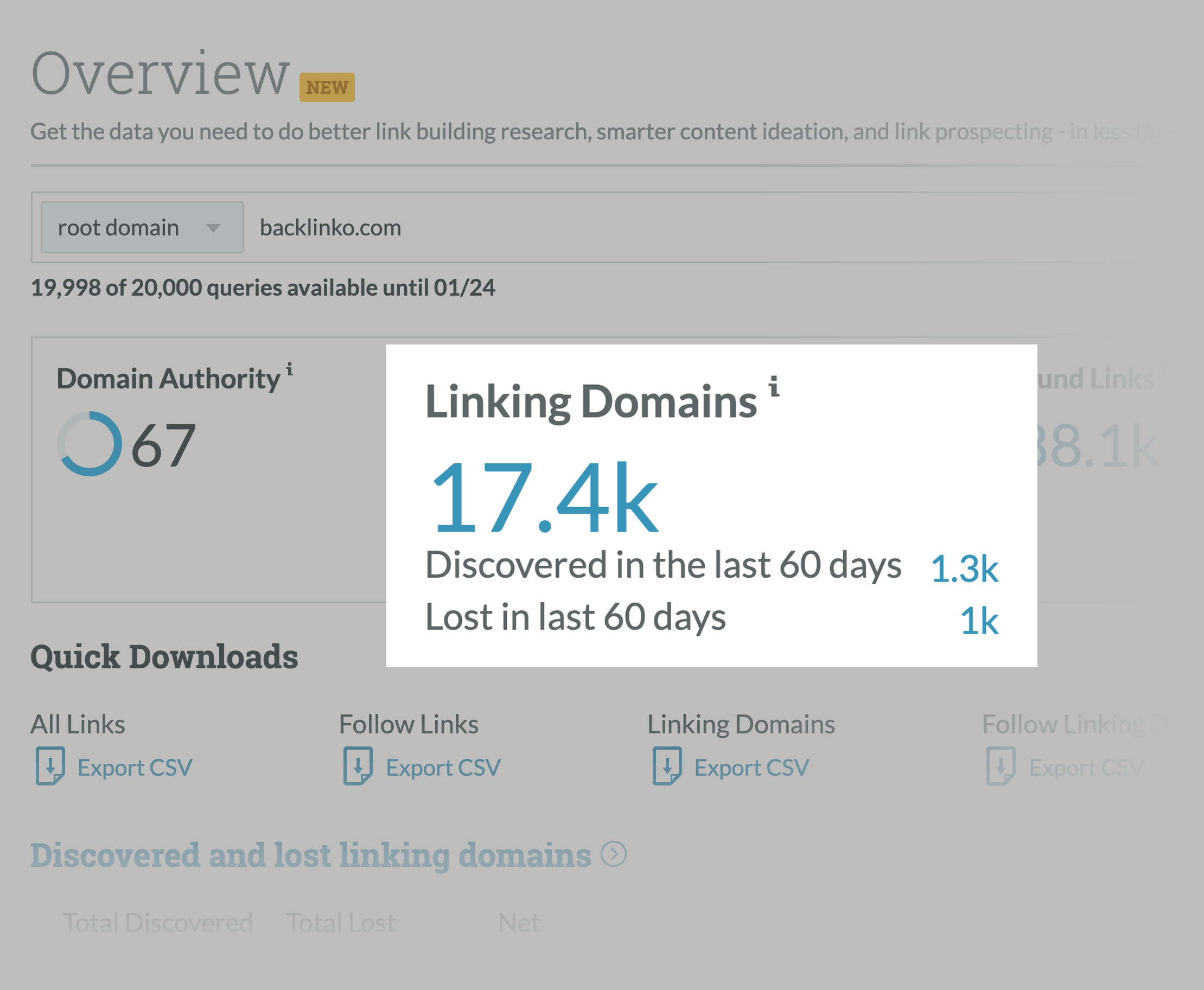 Moz Link Explorer – Linking domains
