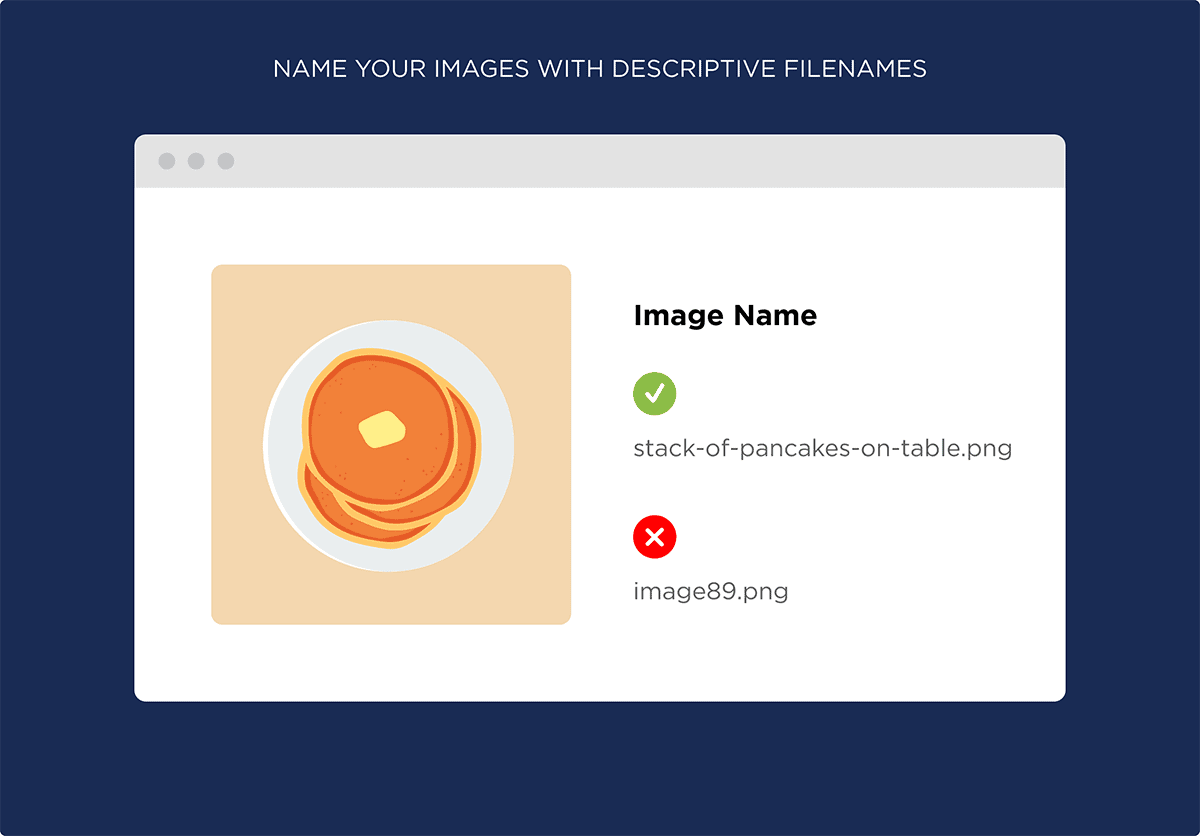 Name your images with descriptive filenames