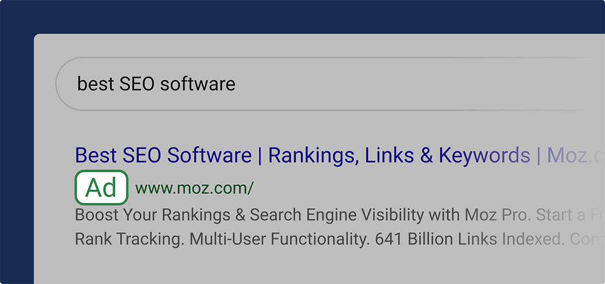Paid search results&#039; ads