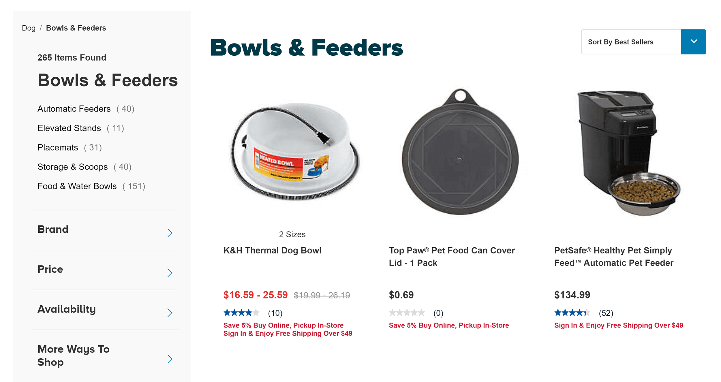 PetSmart – Bowls and feeders