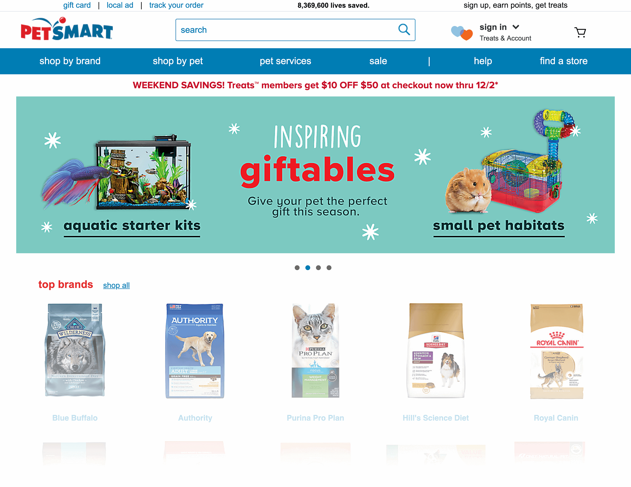 PetSmart homepage