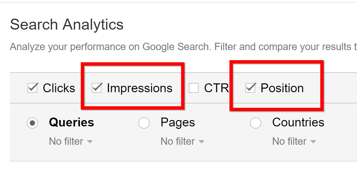 position in google search console