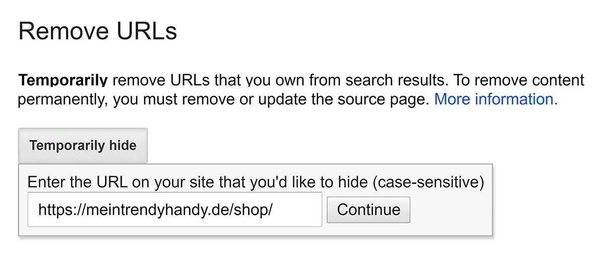 Remove URL – Input URL