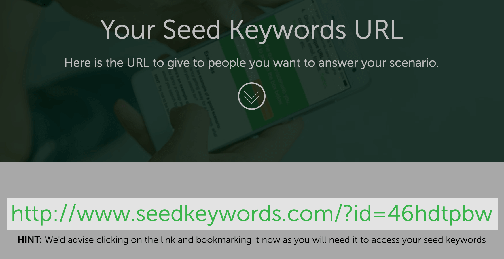 SeedKeywords – Scenario URL