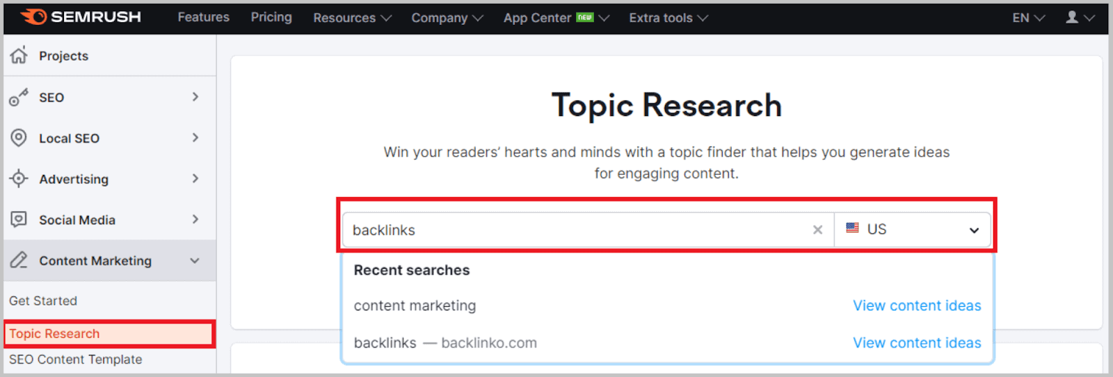 Learn how to use Topic Research Tool on Semrush