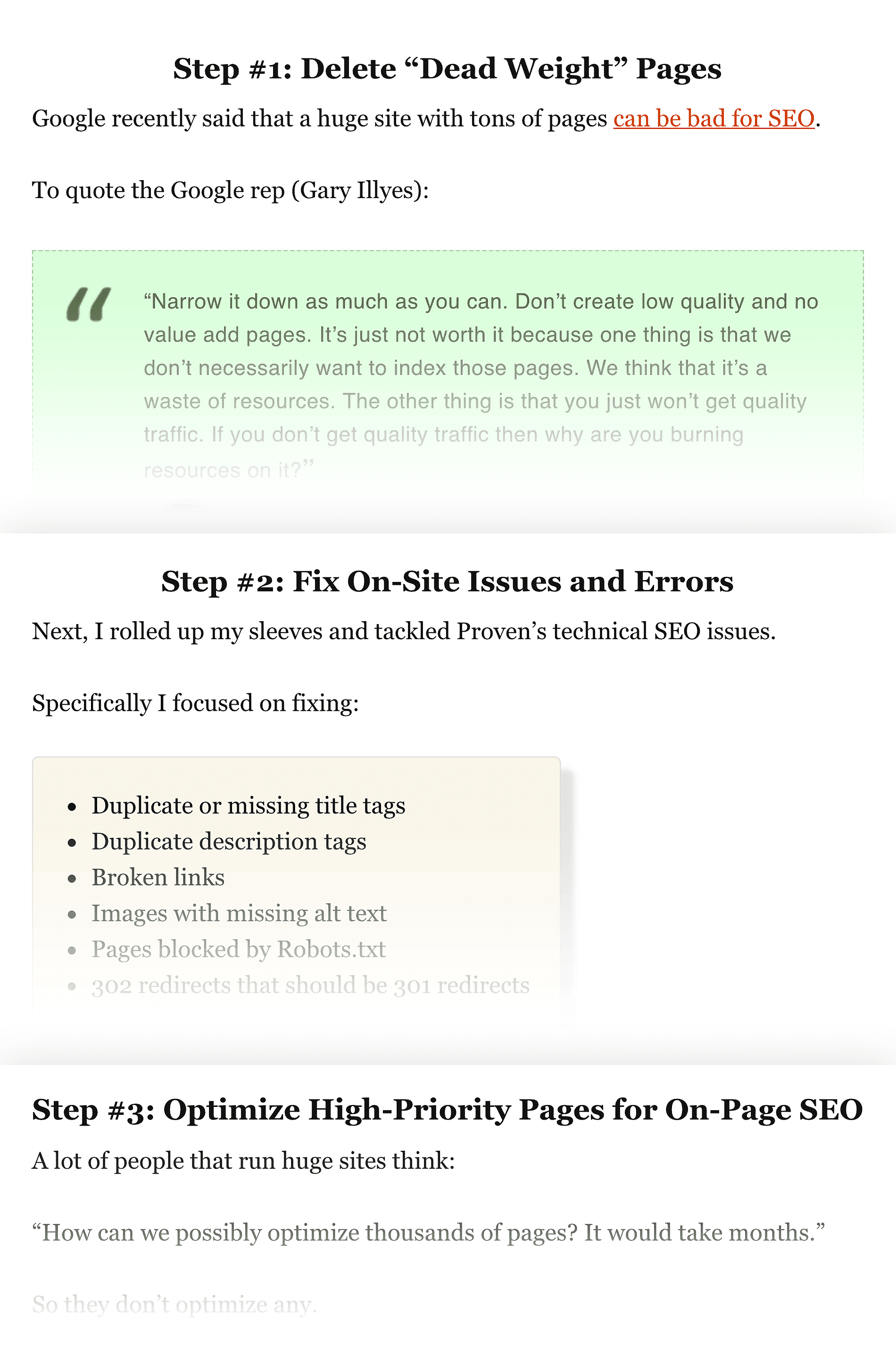 SEO checklist – Steps