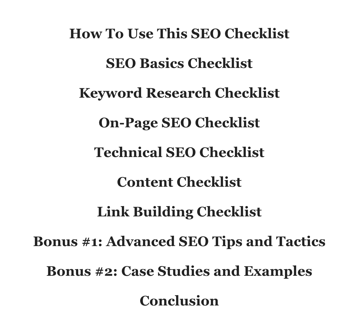 SEO Checklist – Subheaders count